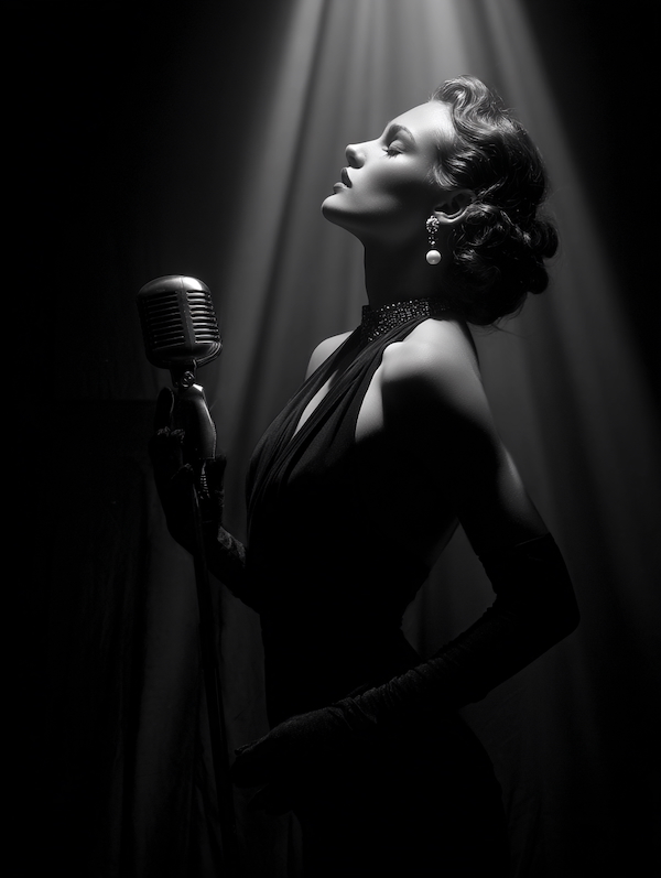 Cabaret singer noir portrait